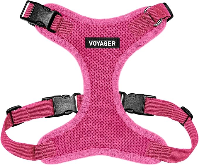 Voyager Step-in Lock Pet Harness - All Weather Mesh, Adjustable Step in Harness for Cats and Dogs by Best Pet Supplies - Fuchsia, M