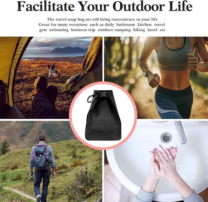 6 Pcs Travel Soap Bag, Waterproof Leakproof Quick Dry Bar Soap Travel Container, Soap Saver Pouch for Camping, Hiking, Hotel Essentials, Portable Soap Holder Travel Case, Soap Travel Bag