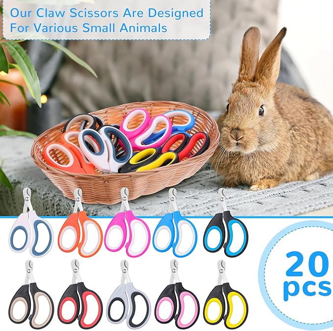 20 Pcs Cat Nail Clipper Bulk Kitten Claw Trimmer Pet Nail Cutter Claw Care for Cats, Kittens, Bunny, Puppy, Rabbit, Gatos, and More