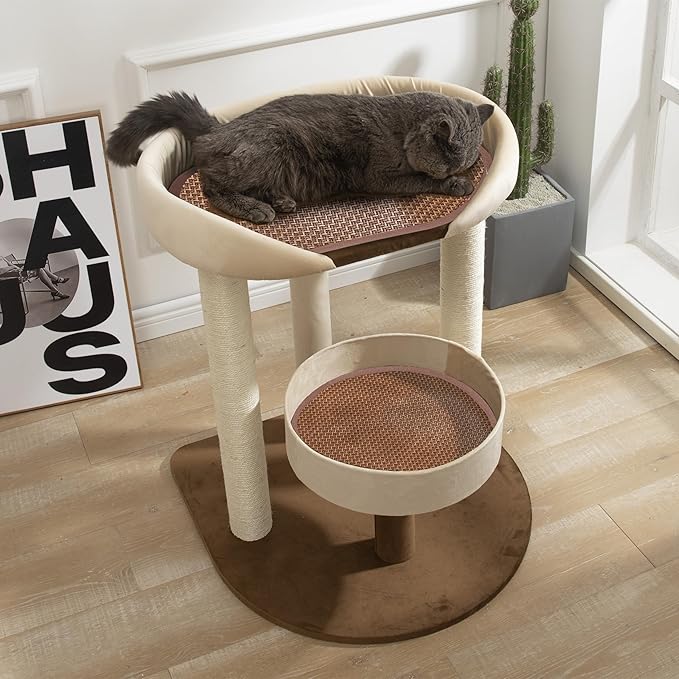 Modern Cat Tree Tower with Extra Large Platform Perch Bed for Large Cat Maine Coon and Big Cat Couch Sofa for Multiple Cats