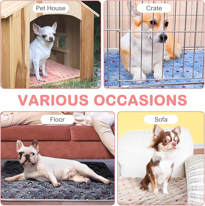 4 Pack Self Heating Cat Bed Cat Self Warming Pad with Removable Cover Extra Warm Thermal Pet Pad Washable Pet Crate Mat Anti Slip Kennel Pad for Indoor Outdoor Pets (Dot,16 x 20 Inches)