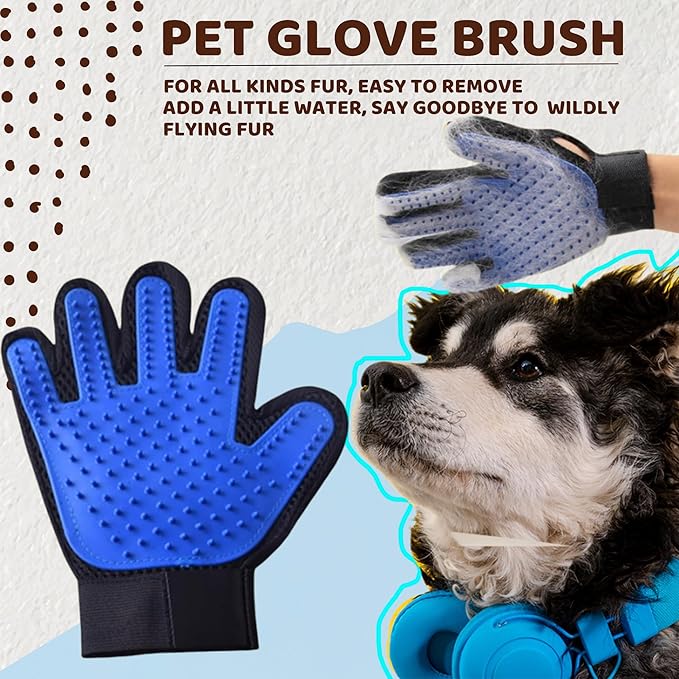 8 In 1 Cat Grooming Brushes for Short Hair, Cat Steam Brush, Bristle Shedding Brush, Flea Comb, Pet Grooming Glove, Dog Self Cleaning Brush for Short Haired Dogs Cats (short hair brush-blue)