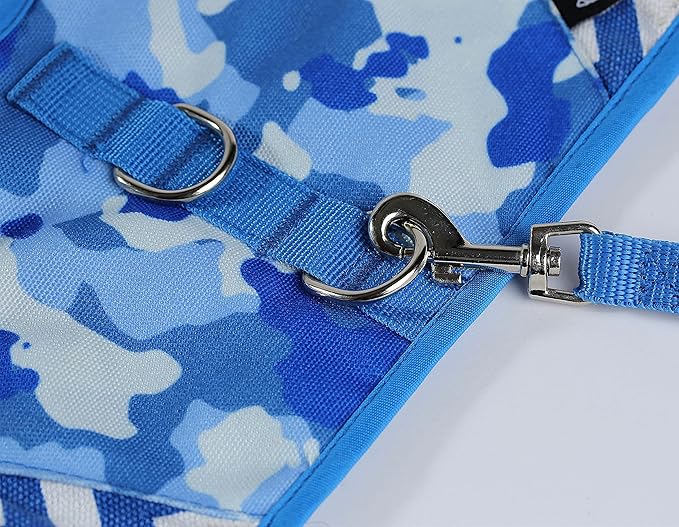 Cat Harness and Leash for Walking Escape Proof, Adjustable Cat Vest Harness, Padded Stylish Cat Walking Jackets, Blue Camo, X-Small