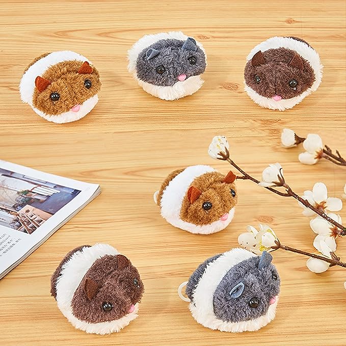 4PCS Vibrating Drawstring Mouse Cat Catching Mouse Toy Funny Cat Mouse Plush Cat Toy Jumping Mouse