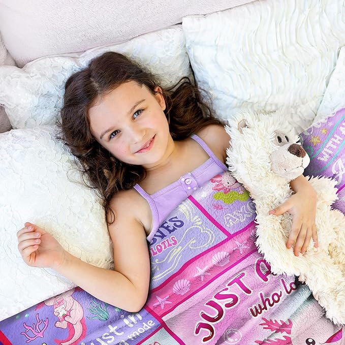 Axolotl Blanket for Girls, Just A Girl Who Loves Axolotl, Birthday Gifts Decor Throw Blanket 50" x 40"