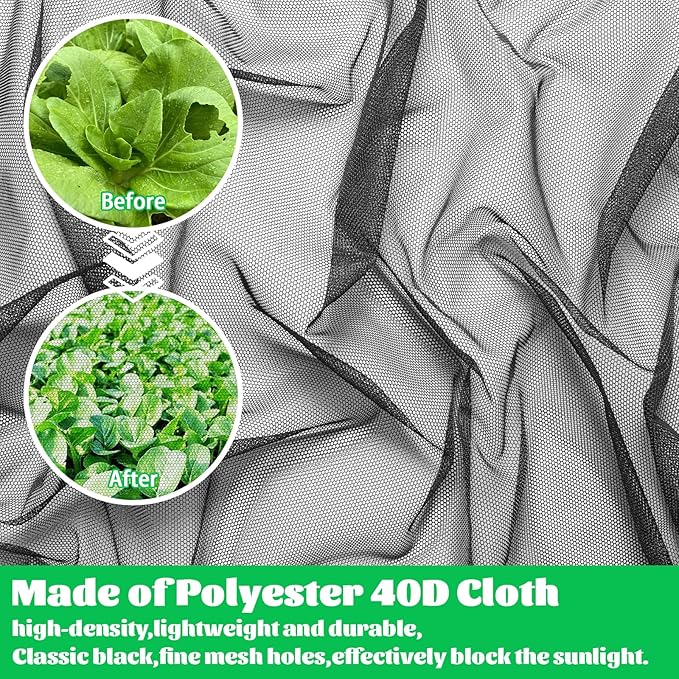 60x10Ft Mosquito Netting,Fly Insect Bird Net Garden Mesh Screen Barrier for Patio,Balcon,Porch,Gazebo,Canopy,Camping,Umbrella,Protecting Vegetables Fruits Plants(Black)