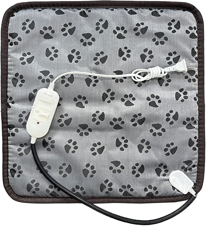 Cat Heating Pad Self Warming Cat Bed Electric Heating GOG Pad Waterproof Temperature Adjustable Heating Pad for Gogs and Cats 18x18in