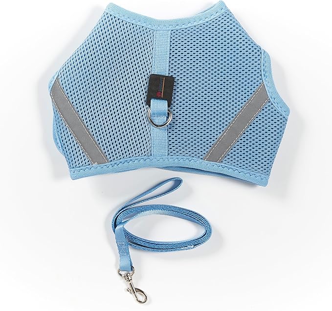 Kitten Harness and Leash Set with Reflective Strip, Cat Harness and Leash Set Escape Proof, Adjustable, Travel, Cat Vest