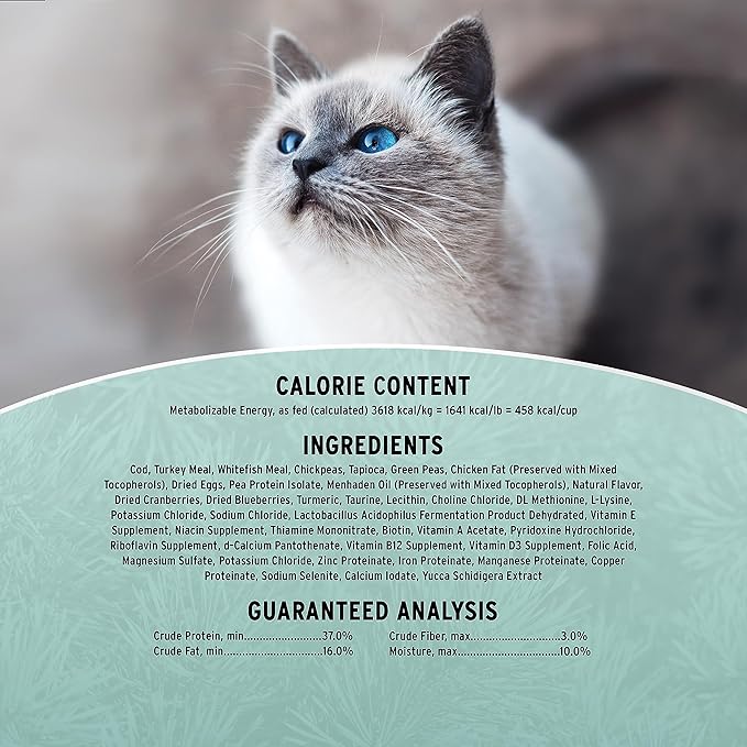 Annamaet Grain-Free Feline Sustain No. 29 Formula Dry Cat Food, (Line-Caught Cod & Free-Range Turkey), 12-lb Bag