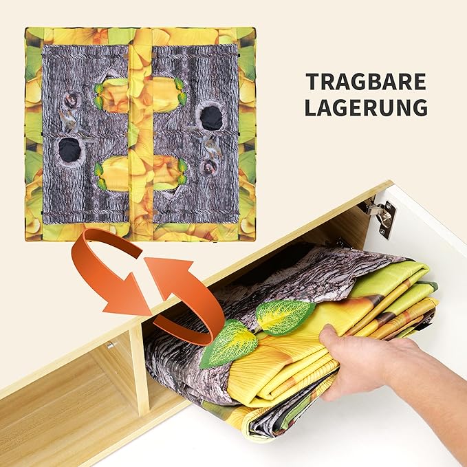 Play Rug for Cats, Super Large Activity Play Mat for Cat Indoor, Large 2 Way Collapsible Fun Interactive Training Toys Tube with Hole for Cats 43.3in x 47.2in 1PC