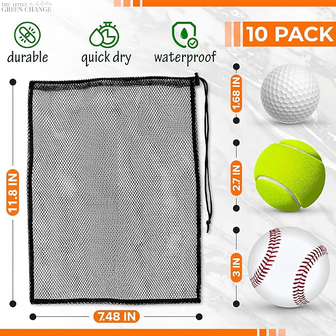 10PCS Nylon Mesh Bags with Drawstring - Multipurpose Mesh Bags for Storage and Carrying Goods While Traveling or Camping