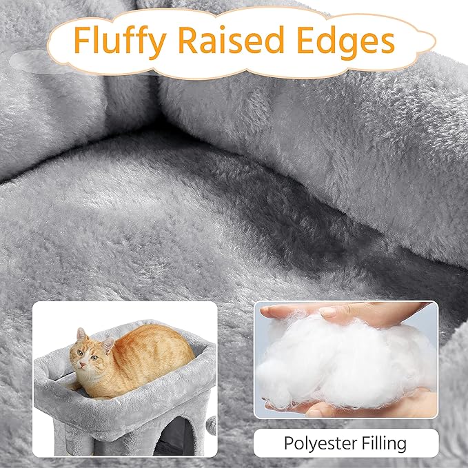 Yaheetech 23.5in Cat Tree Tower, Cat Condo with Sisal-Covered Scratching Posts, Cat House Activity Center Furniture for Kittens, Cats and Pets - Light Gray