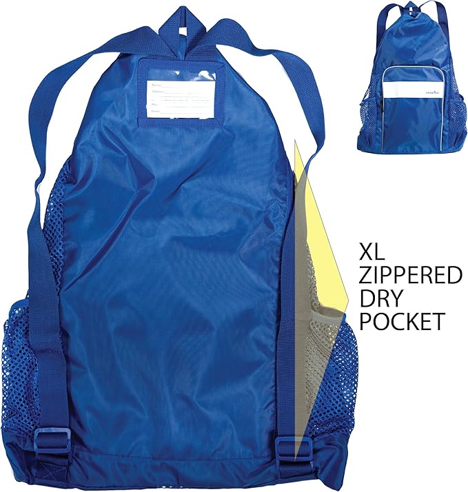 Athletico Mesh Swim Bag - Mesh Pool Bag With Wet & Dry Compartments for Swimming, the Beach, Camping and More