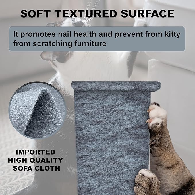 Klever Kitty Cat Scratching Post and Couch Protector - Durable Furniture Protector from Cat Claws, Protects Sofa Corners, Prevents Ruining Your Couch, Soft Fabric Designed to Promote Nail Health