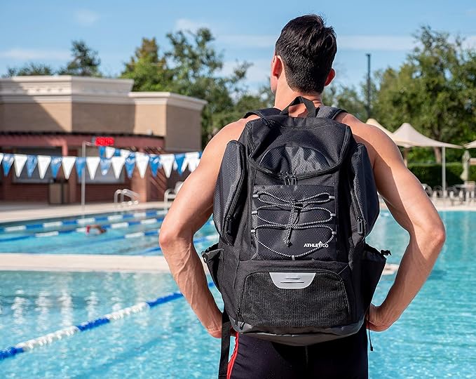 Athletico Swim Backpack - Swim Bag With Wet & Dry Compartments for Swimming, Beach, Camping - Pool Bags With Laptop Sleeve