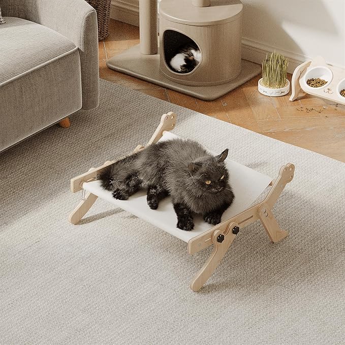 3 in 1 Cat Perch Cat Window Perch Adjustable Cat Window Hammock for Indoor Free-Standing Large Cat Sleeping Bed Seat Shelves for Windowsill Bedside Drawer and Cabinet Holds Up to 40 lbs