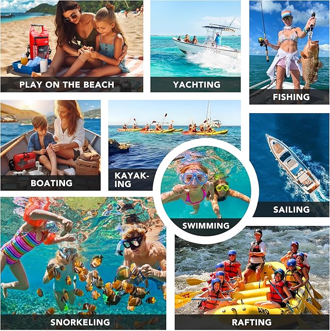 120 PCS Waterproof First Aid Kit, Portable Small Boat Dry Bag Bug Out Bag, Emergency Medical Kit Ideal for Boating, Camping, Fishing, Kayaking, Floating, Red