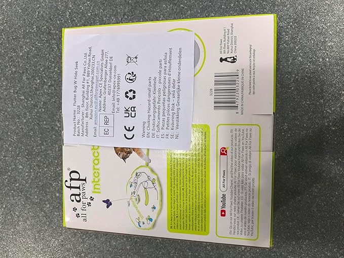 ALL FOR PAWS 2 in 1 Cat Toys Hide-N-Seek Cat Wand Toy Automatic Kitten Flutter Toy with Butterfly Spinner, Cat Moving Feather Toy for Indoor Cats