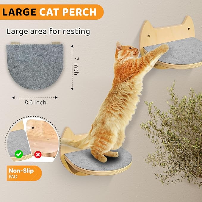 Large Cat Wall Shelves + 3 Cat Wall Steps, Cat Tree, Cat Corner Shelf, Cat Shelf, Cat Bed, Cat Scratcher, Cat Wall Furniture, Cat Wall Shelf, Cat Window Perch, Cat Hammock, Cat Scratching Post