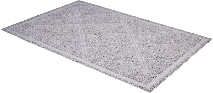 Amazon Basics Less-Mess Cat Litter Box Mat, Unscented, 24" x 35", Grey