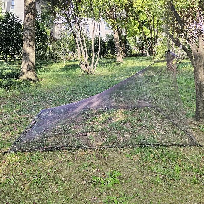 Aventik EDSRDLUZ 400 Fine Meshes Triangular Outdoor Camping Mosquito Net for Camping Bed Compact, Bug Net with Carry Bag, 94" x 67" x 55" Ideal for Double Camping Use