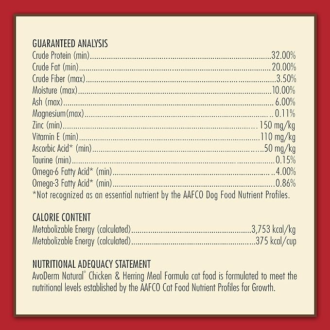 AvoDerm Chicken & Herring Meal Adult Dry Cat Food, 11lb bag