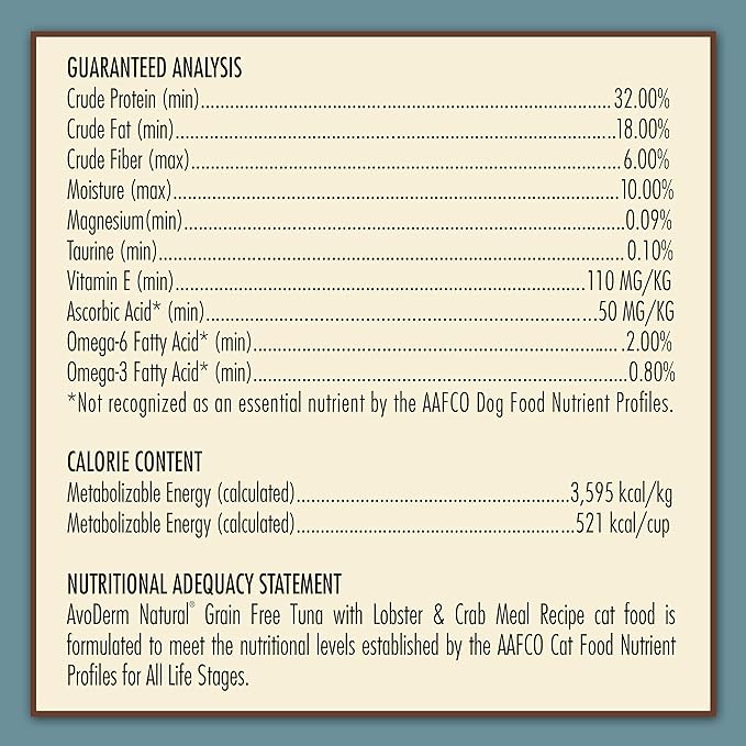 AvoDerm Grain Free Tuna with Lobster & Crab Meal Dry Cat Food, 2.5lb bag