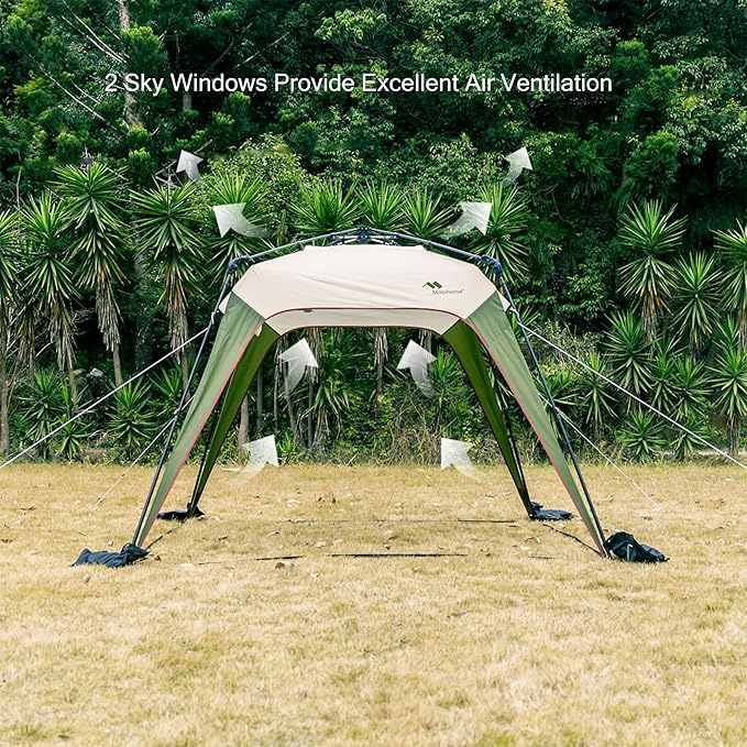 8.2'x8.2' Pop Up Canopy Tent Easy One Person Setup Instant Outdoor Beach Canopy Folding Portable Sports Shelter with 1 Sidewall - Olive