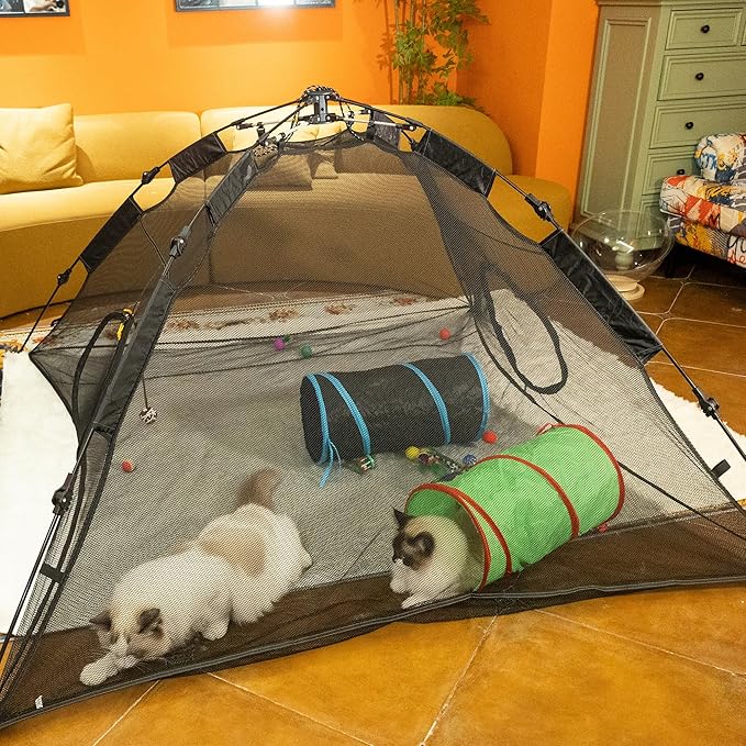 23PCS Assortment of Cat Toys -Foldable Spiral Cat Tunnel,Cat Spring,Mice,Cat Interactive Feather Teaser Wand Ball Toy, Colorful Balls & Bells for Kittens, Cats, and Puppies!