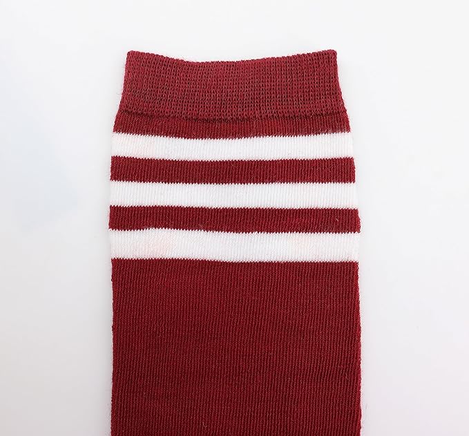 ATHX 6 Pairs Women's High Thigh Socks Striped Over Knee Stocking Leg Warmer High Socks for Daily Wear and Cosplay