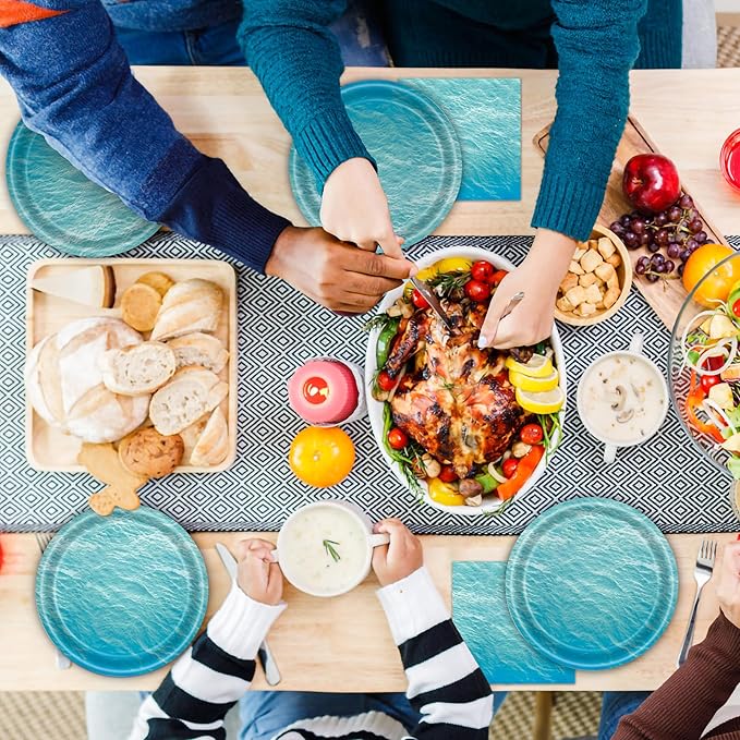 96 Pcs Ocean Sea Plates and Napkins Party Supplies, Disposable Forks Paper Dessert Tableware Decorations Birthday Table Dinnerware Favors Set, Serves 24