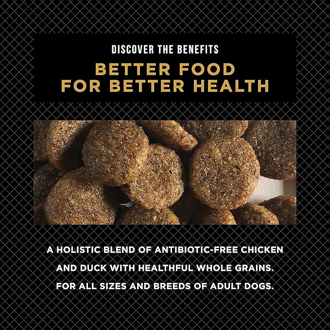 Adult Farmhouse Recipe (Chicken and Duck) All Natural, Slow Cooked Whole Grain Dry Dog Food for All Breeds and Sizes of Adult Dog - Made in The USA, 4 LB Bag (Pack of 2)