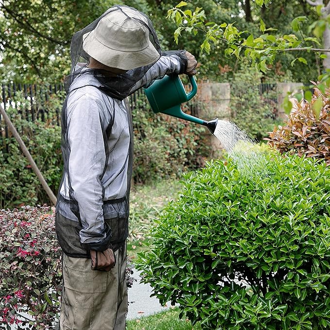 4 Pcs Mosquito Suit for Adult-Full Body Mosquito Net Suit Including Jacket Hood,Pants and Mitt Set-Outdoor Mesh Bug Protection from Bugs,Flies and Gnats