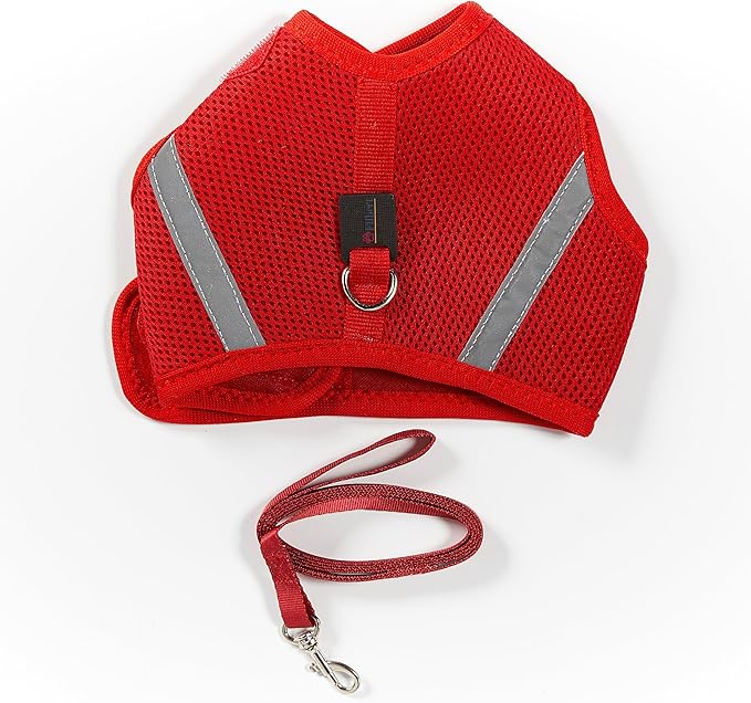 Kitten Harness and Leash Set with Reflective Strip, Cat Harness and Leash Set Escape Proof, Adjustable, Travel, Cat Vest