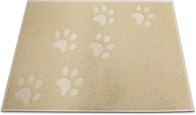 Andalus Small Cat Litter Mat, Pack of 1 - Waterproof, Non-Slip & Easy to Clean Cat Litter Box Mat for Extra Efficient Pet Litter-Trapping, Beige (15.75” X 11.75”)