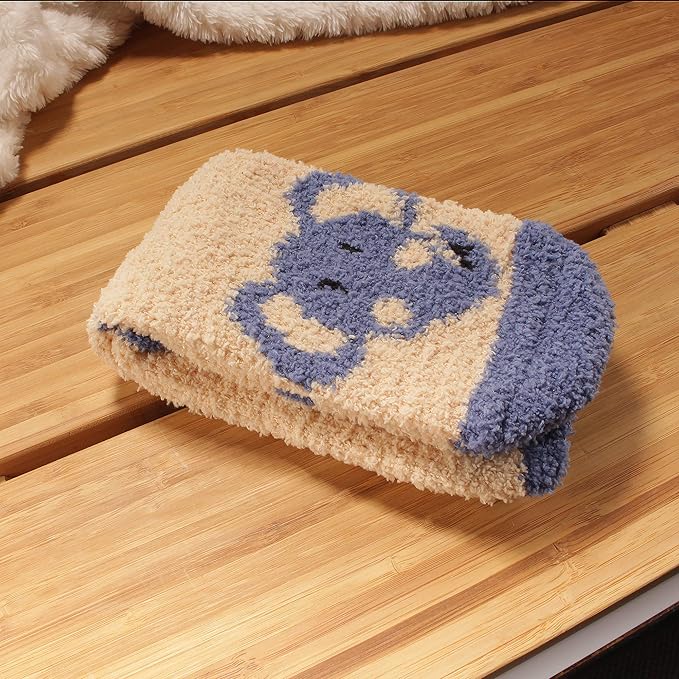 BambooMN Women's Super Soft Warm Microfiber Fuzzy Cozy Animal Socks or Christmas Winter Animal Socks, Value Pack