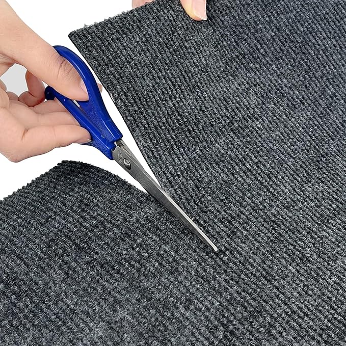 Trimmable Cat Scratching Post Carpet Covered 78.7”x15.8” Self-Adhesive Cat Tree Shelves Replacement Parts Mat Cat Scratcher for Cat Tree Shelves Steps Couch Furniture DIY Protector(Dark Gary)