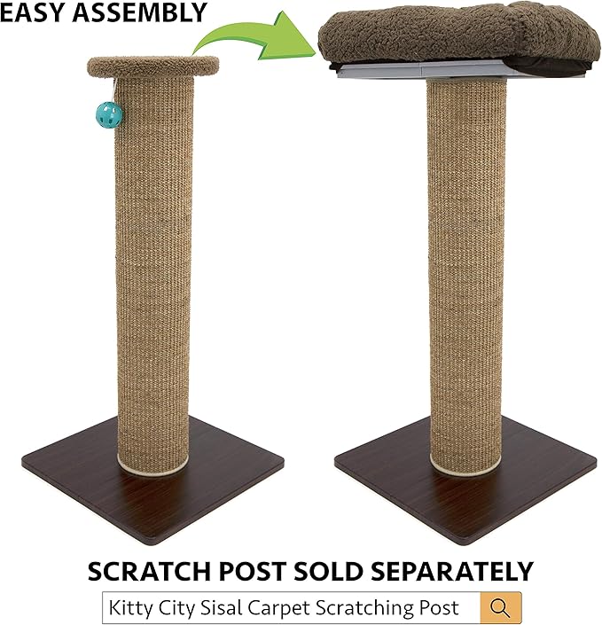 Kitty City Sisal Post Scratcher, Perch Platform