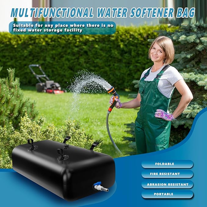 1000 L/264 Gal Water Bladder Tank, Foldable Portable Water Storage Container, Emergency Water Bag for RV, Truck Bed, Fire Prevention, Drought Resistance, Black