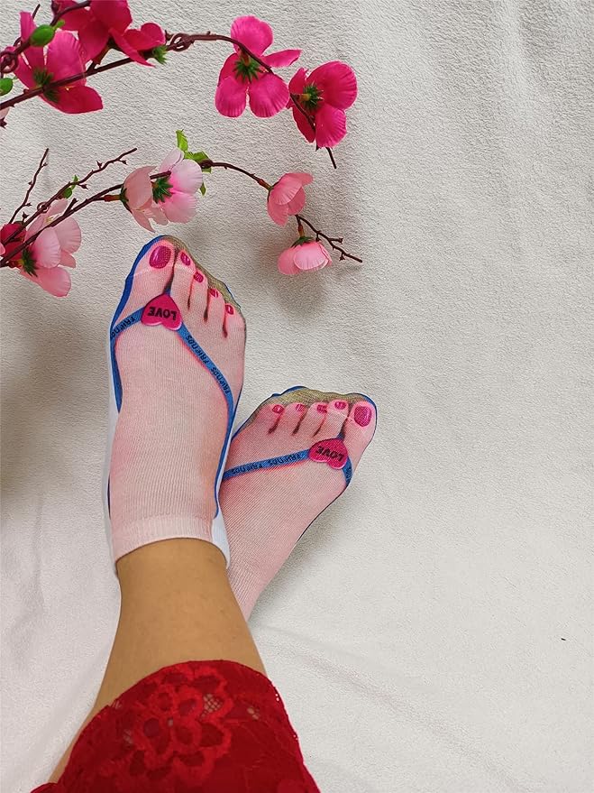 3D Manicure Print Socks Funny Flip Flop Socks 3D Pattern Socks Sandal Socks Low Cut Ankle Silly Socks- A Gag Gift