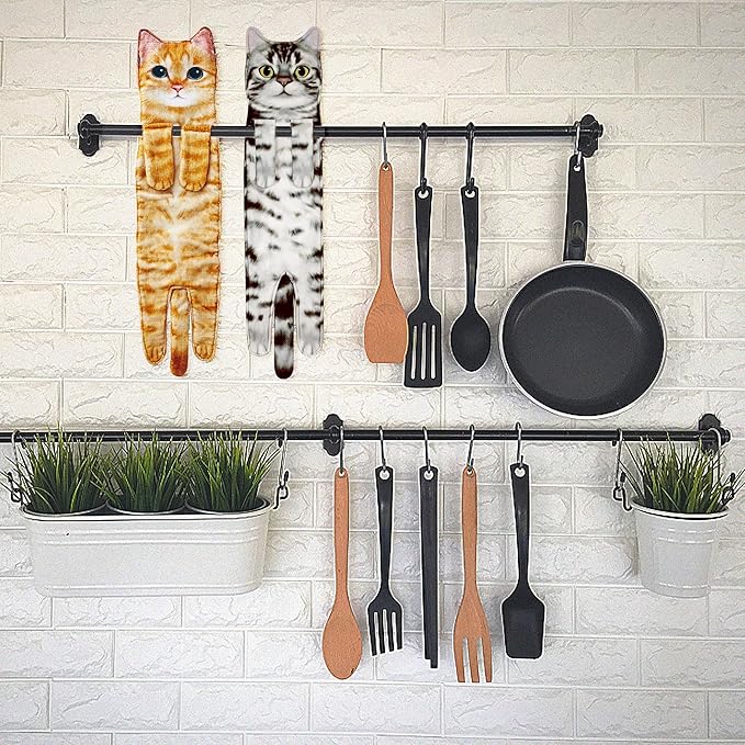 AGRIMONY Cat Funny Hand Towels - Cute Cat Decor Decorative Hanging Towels Cat Gifts Housewarming Birthday Gifts for Women Cat Lovers