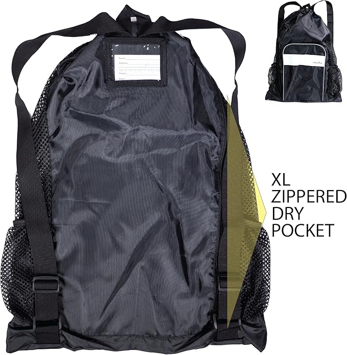 Athletico Mesh Swim Bag - Mesh Pool Bag With Wet & Dry Compartments for Swimming, the Beach, Camping and More