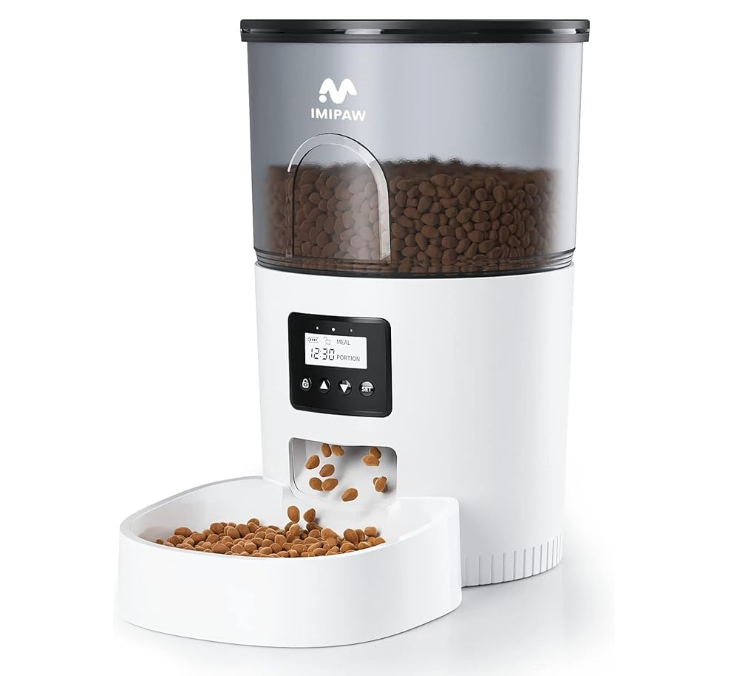 Automatic Cat Feeders, 3L Timed Cat Dry Food Dispenser, Dual Power Supply, Programmable Portion Size, Auto Pet Feeder for Cats and Small Dogs Visit the IMIPAW Store